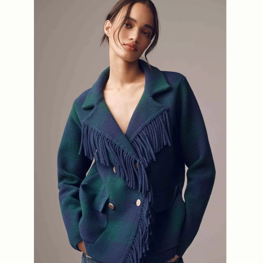 Anthropologie NVLT Fringed Coatigan- Size L
